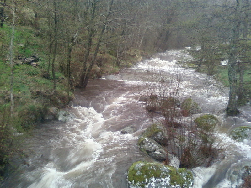 Le Crouzoulou en crue suite aux nombreuses pluies du mois d'avril 2008