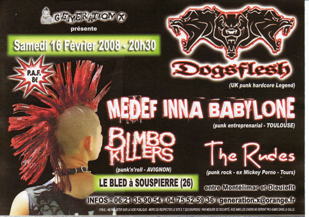 The Rudes annulé, remplacé par Scalpel + Les putois crevés + boeuf Jungle Fever