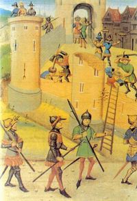 Saladin � l'assaut de Jaffa pendant les croisades.