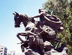 La statue de Saladin � Damas.