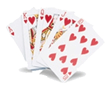 un &eacute;ventail de cartes