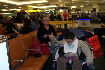 attente à l'aéroport