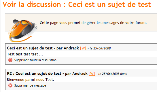 Voir les discussion sur un forum