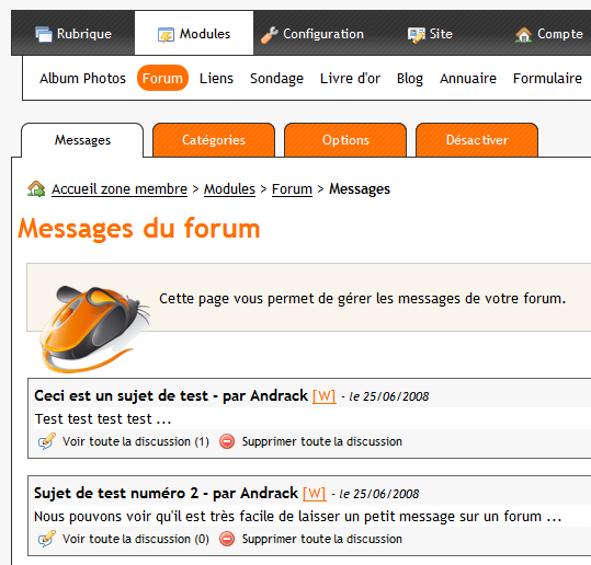 Administrer un forum