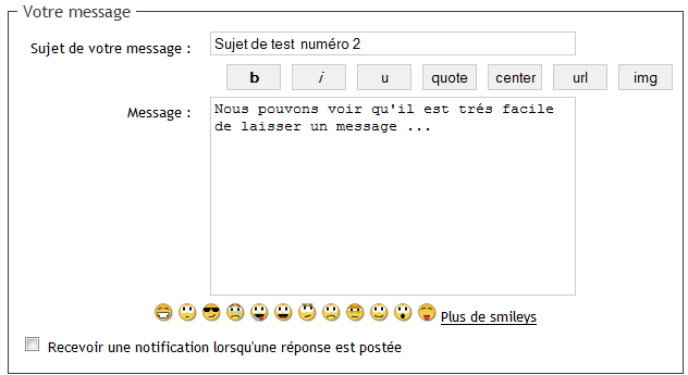 Poster un message sur un forum