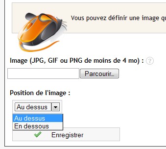 Ajouter la photo de la page d'accueil via le bouton parcourir