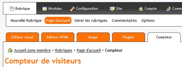 G�rer l'affichage du compteur sur la page d'accueil