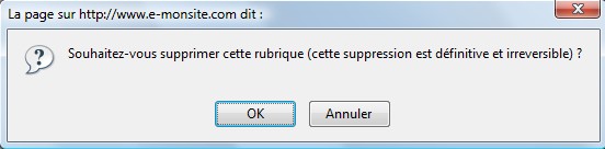 Confirmer la suppression de la page