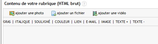 Editeur html avec es boutons d'éditions