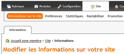 Modifier le titre du site