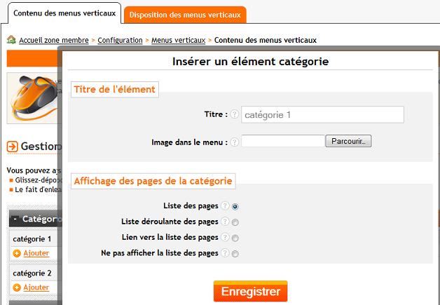 ajouter cat�gorie au menu
