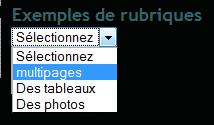 faire un menu d�roulant
