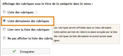 faire un menu d�roulant
