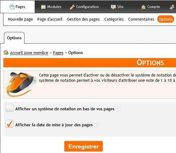 Supprimer la date de mise à jour des pages