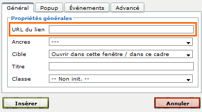 Inscrivez l'adresse complète du lien en commençant par http:// Inscrivez l'adresse complète du lien en commençant par http://