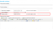 S�lectionner l'option rubrique cach�e