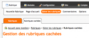 Acc�der � la liste des rubriques cach�es