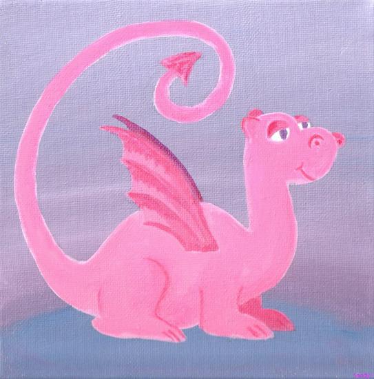 Sandy - Acrylique sur toile 20X20cm - Mon petit dragon Sandy - Acrylique sur toile 20X20cm - Mon petit dragon
