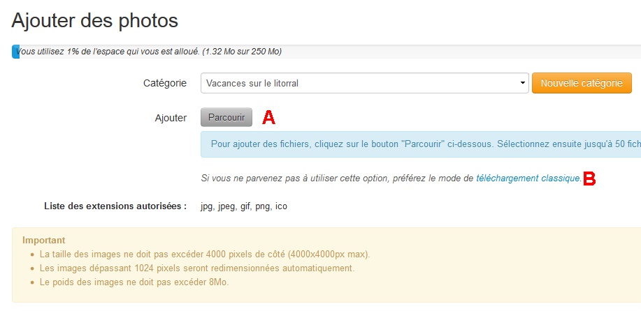 ajouter des photos