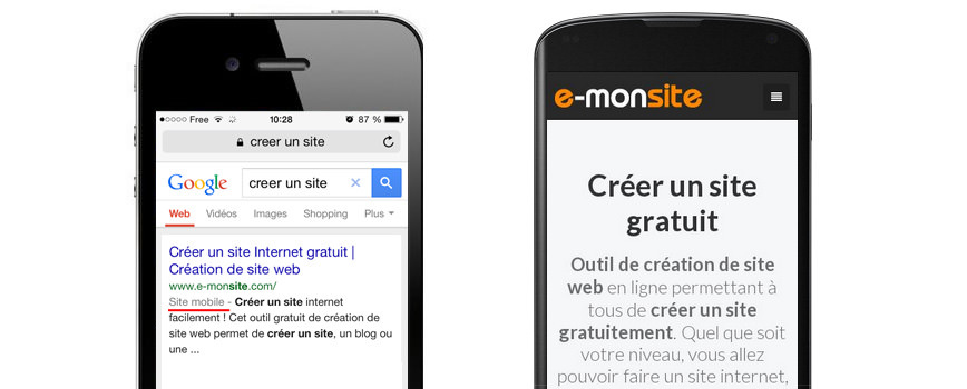 Exemple site friendly mobile