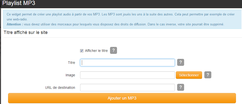 Ajouter une playlist dans le menu