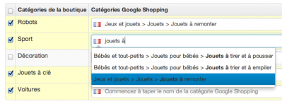 Relier les catégories produits Google Shopping