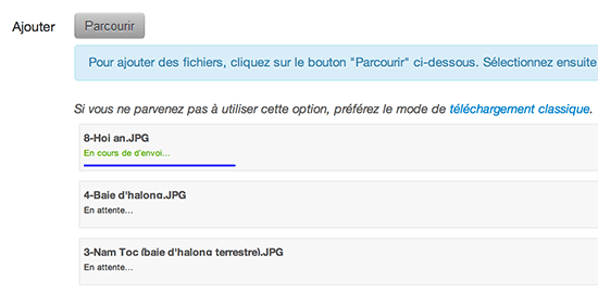 upload des photos
