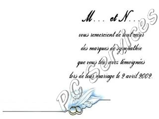 mariage remerciement