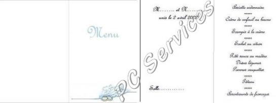 mariage menu