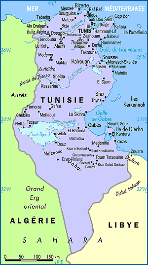 Carte tunisie