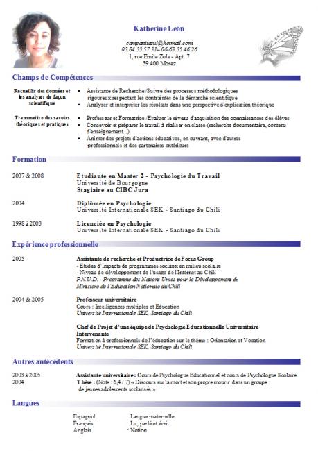 modele cv psy