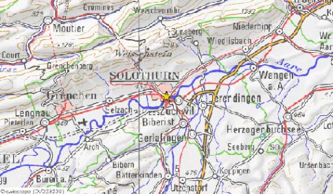 carte routi&egrave;re Solothurn