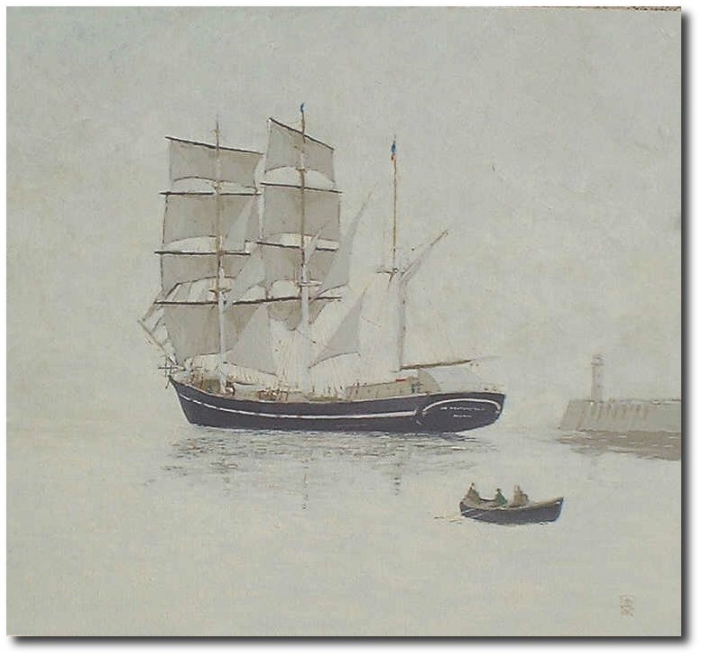 Barque leaving port