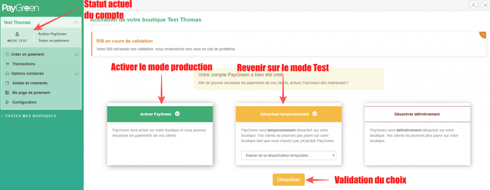 Activation PayGreen