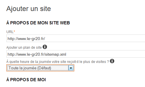 Ajouter un site et le sitemap