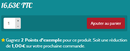 Affichage taux rédemption programme fidélité sur fiche produit