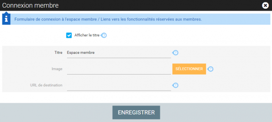 Personnalisez (facultatif) puis enregistrez le widget