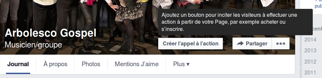 Le bouton d'appel de Facebook