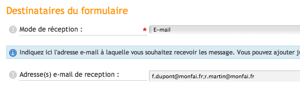 Recevoir un formulaire de contact par email