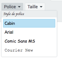 Choix de font