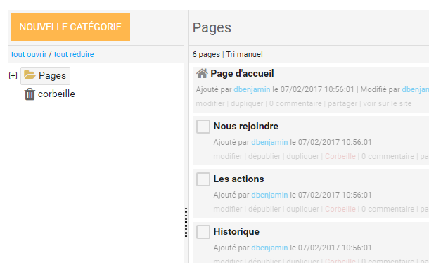 Classer les pages dans des categories 1