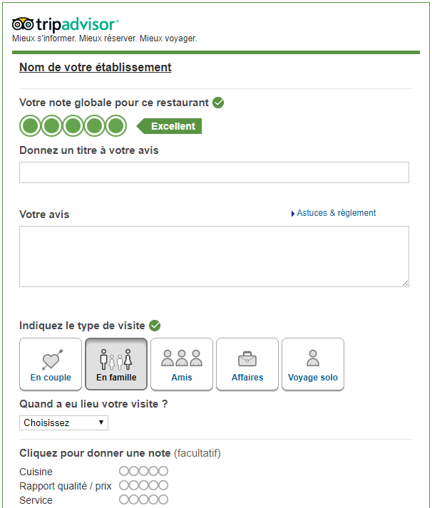 Collecte avis tripadvisor