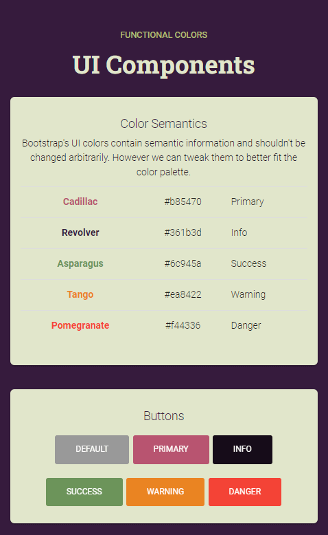 Colormind dashboard