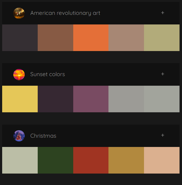 Colormind palettes