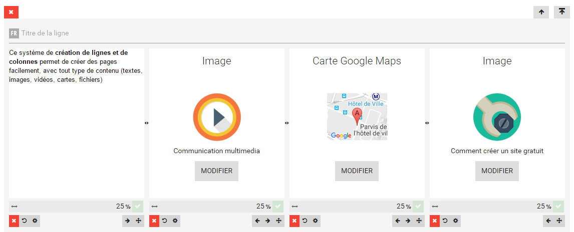 Creer une page avec des lignes et des colonnes