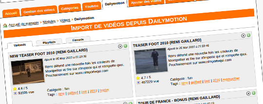 Importer une vidéo Dailymotion sur son site