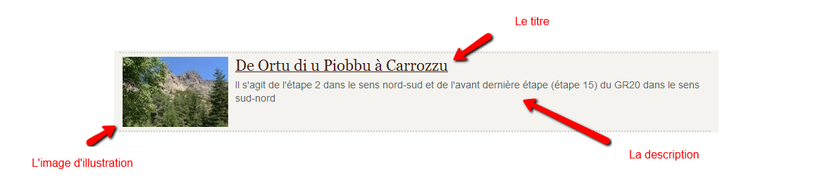 Le titre, la description et l'image d'illustration
