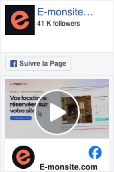 Démonstration du widget Page Facebook avec les dernières publications de la page E-monsite