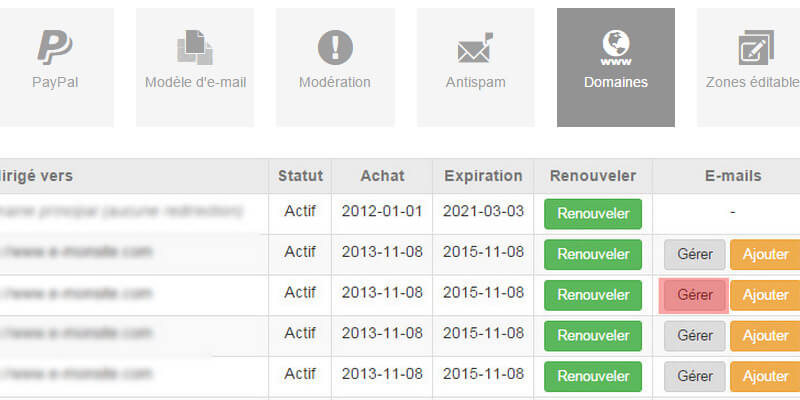 Noms de domaines et adresse e-mail