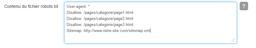 Exclure plusieurs URLs de l'indexation